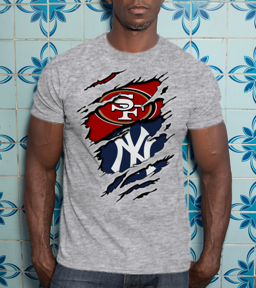 49ERS SF Yankees NY Logo Mashup T-Shirt