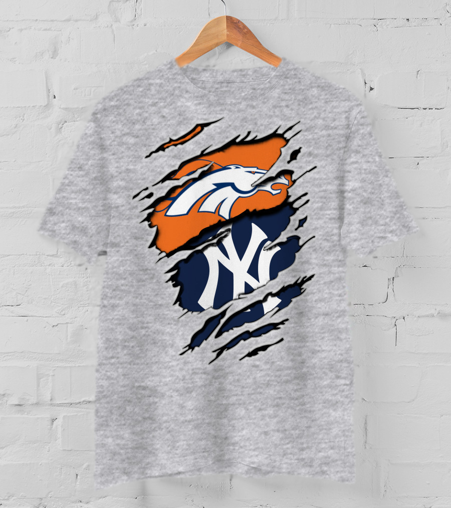 Broncos Yankees Logo Mashup T-Shirt