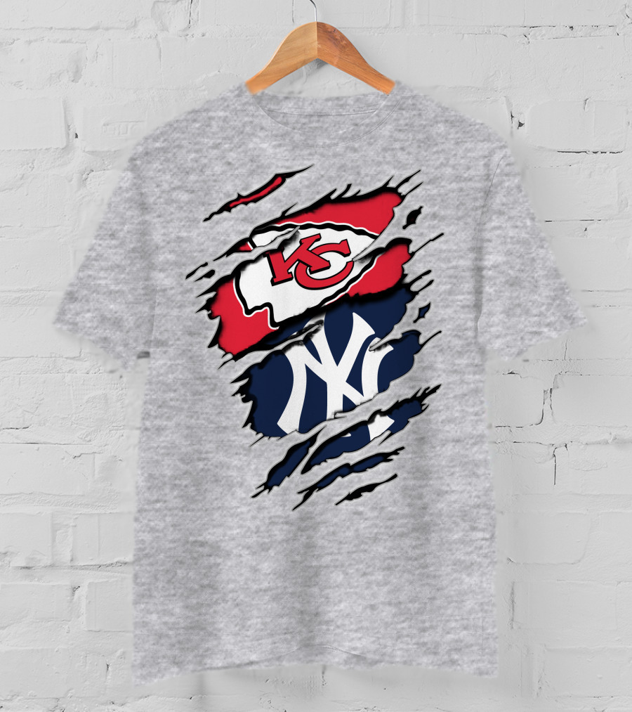 Kansas City Chiefs New York Yankees Combination T-Shirt