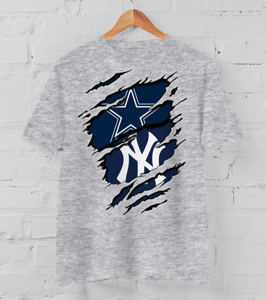 Cowboys Yankees Star And NY Interlocking T-Shirt