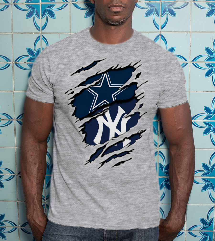 Cowboys Yankees Star And NY Interlocking T-Shirt