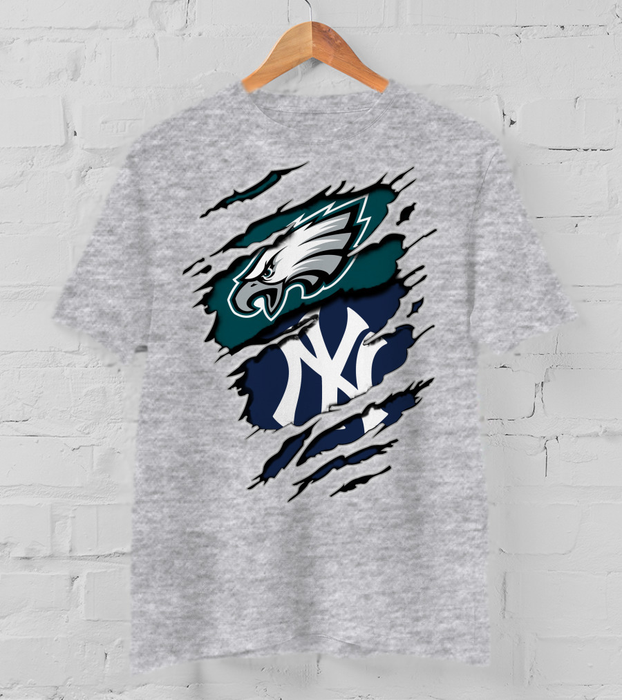 Philadelphia Eagles New York Yankees Fan Crossover T-Shirt