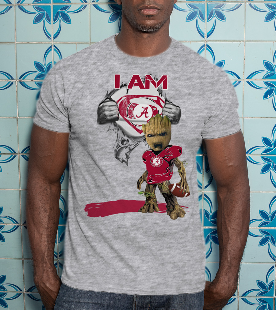 I Am Alabama Baby Groot Football Hero T-Shirt