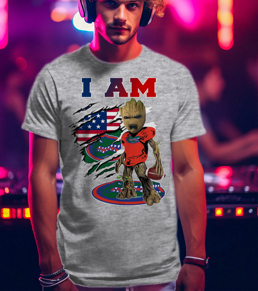 I Am Florida Gators Groot Football American Flag T-Shirt