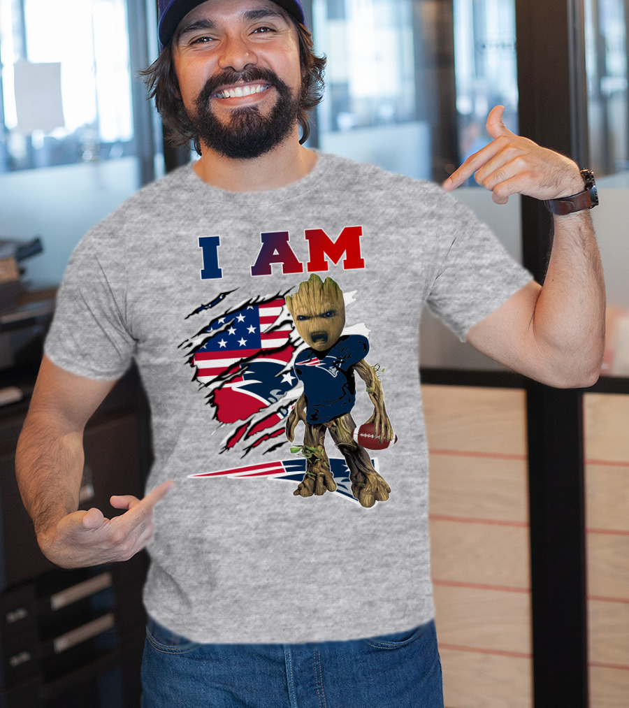 I Am Groot Patriots Football T-Shirt