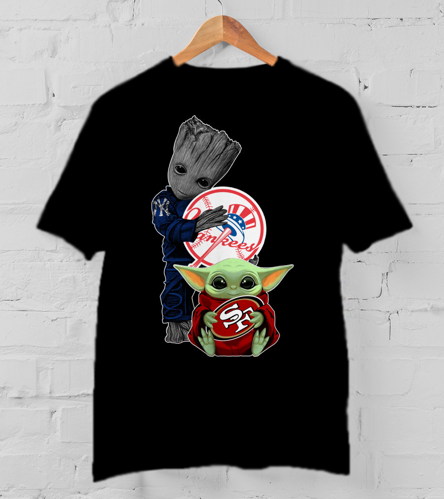 Groot Yankees Star Wars Baby Yoda 49ers T-Shirt