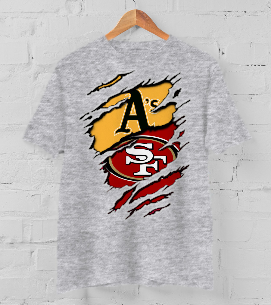Sf 49ers Oakland Athletics Team Logos T-Shirt