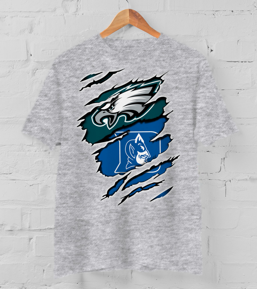 Eagles Duke Blue Devils Ripped Claw T-Shirt
