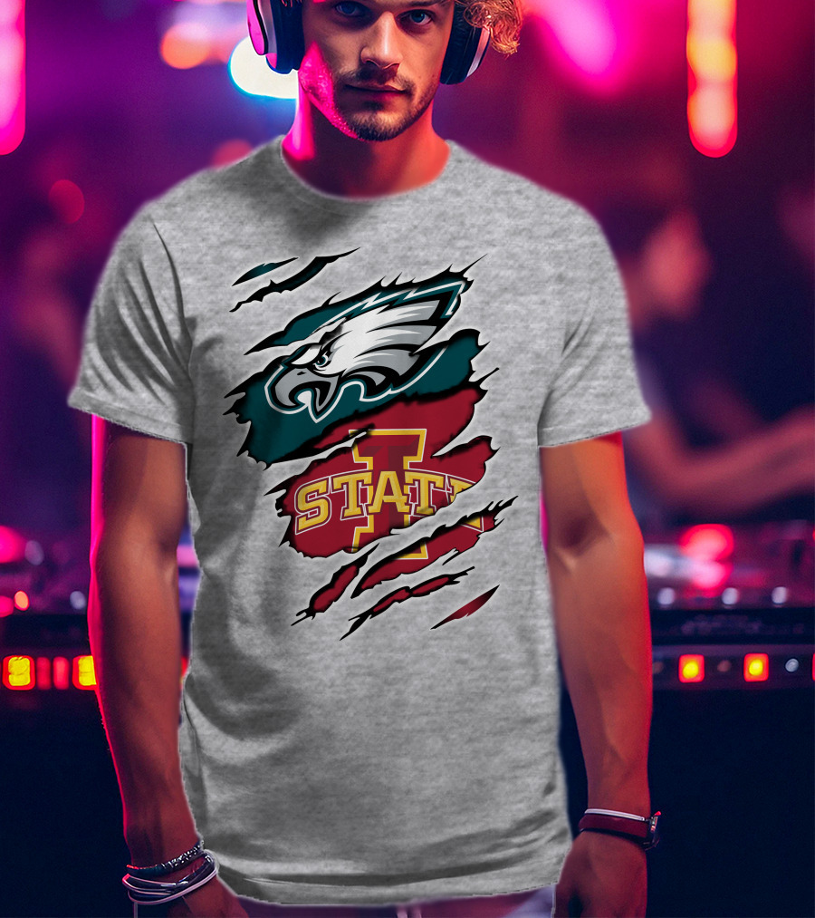 Philadelphia Eagles Iowa State Torn Claw T-Shirt