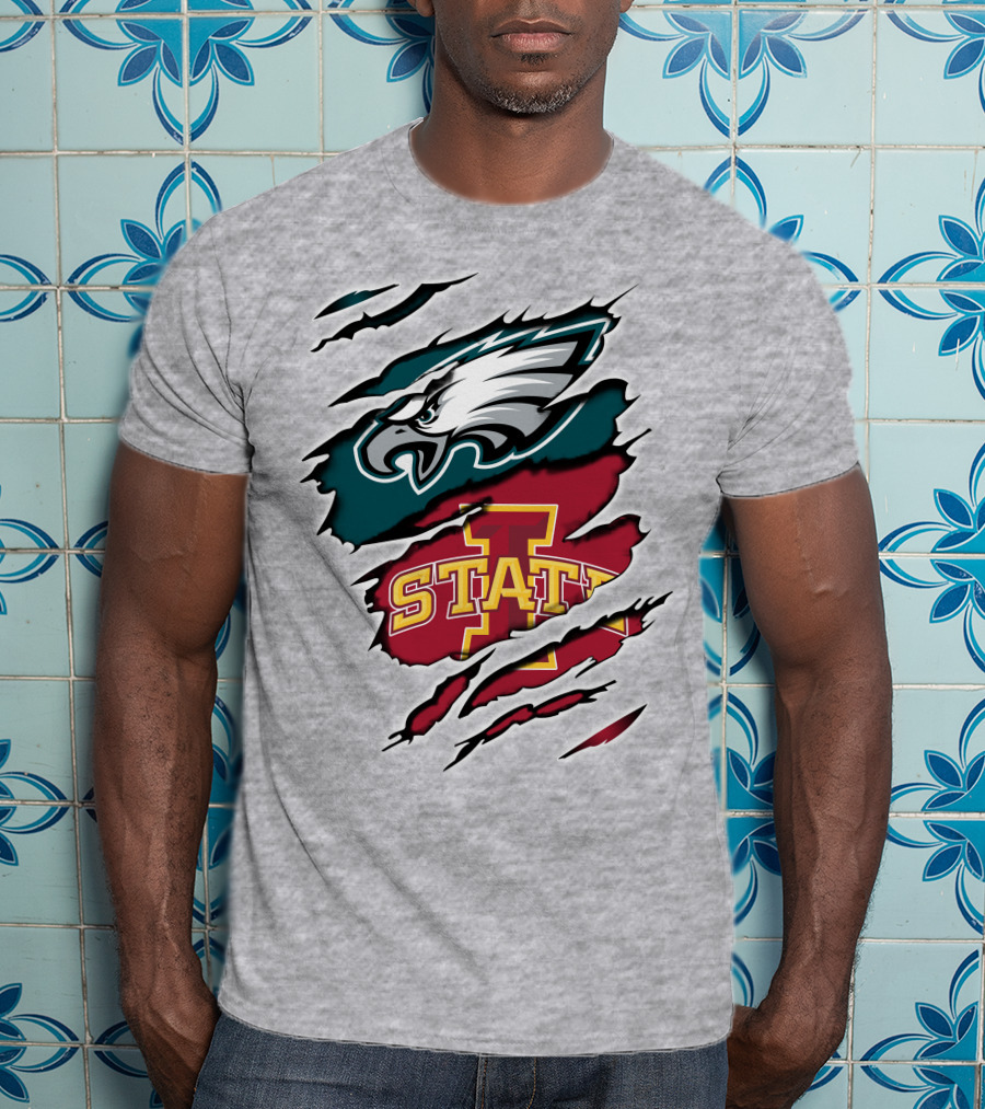 Philadelphia Eagles Iowa State Torn Claw T-Shirt