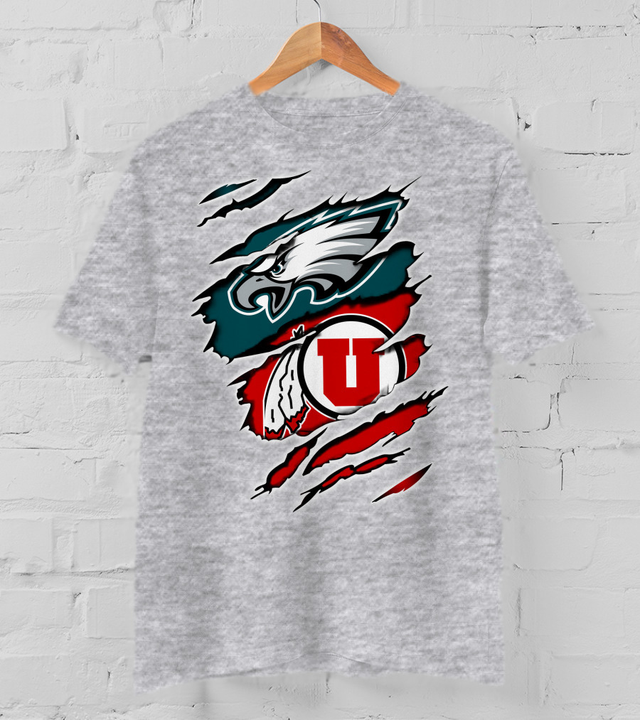 Philadelphia Eagles Utah Utes Claw Marks T-Shirt