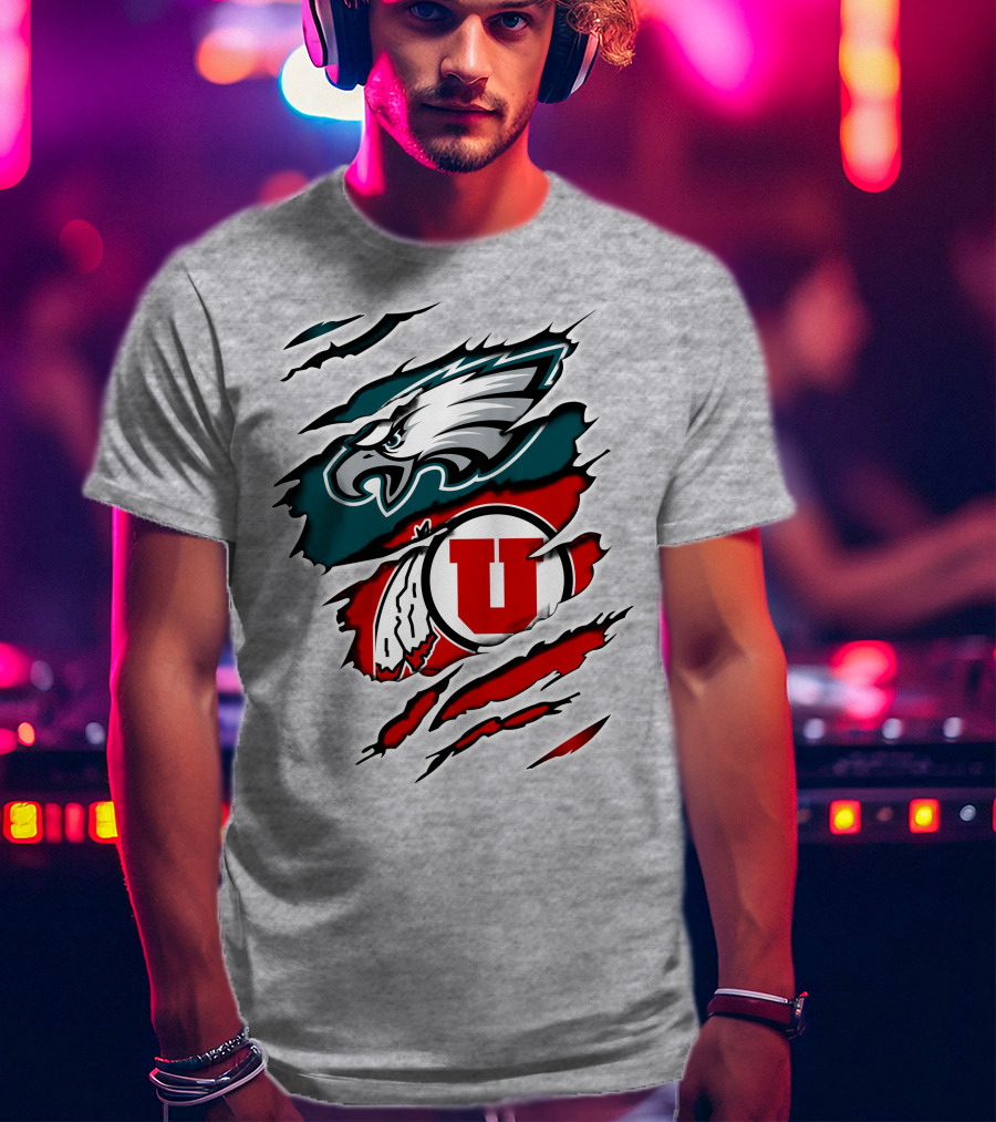 Philadelphia Eagles Utah Utes Claw Marks T-Shirt
