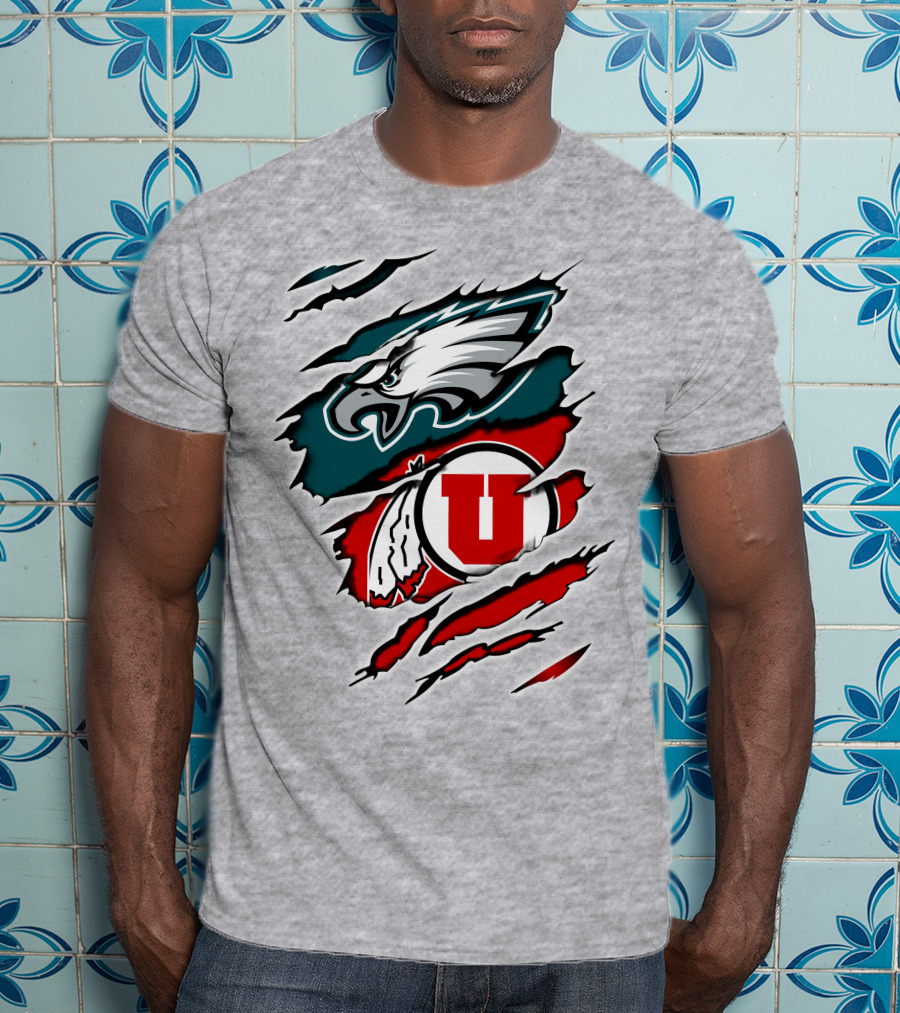 Philadelphia Eagles Utah Utes Claw Marks T-Shirt