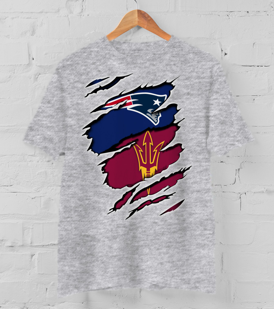 Patriots Asu New England Sun Devils Football Fusion T-Shirt