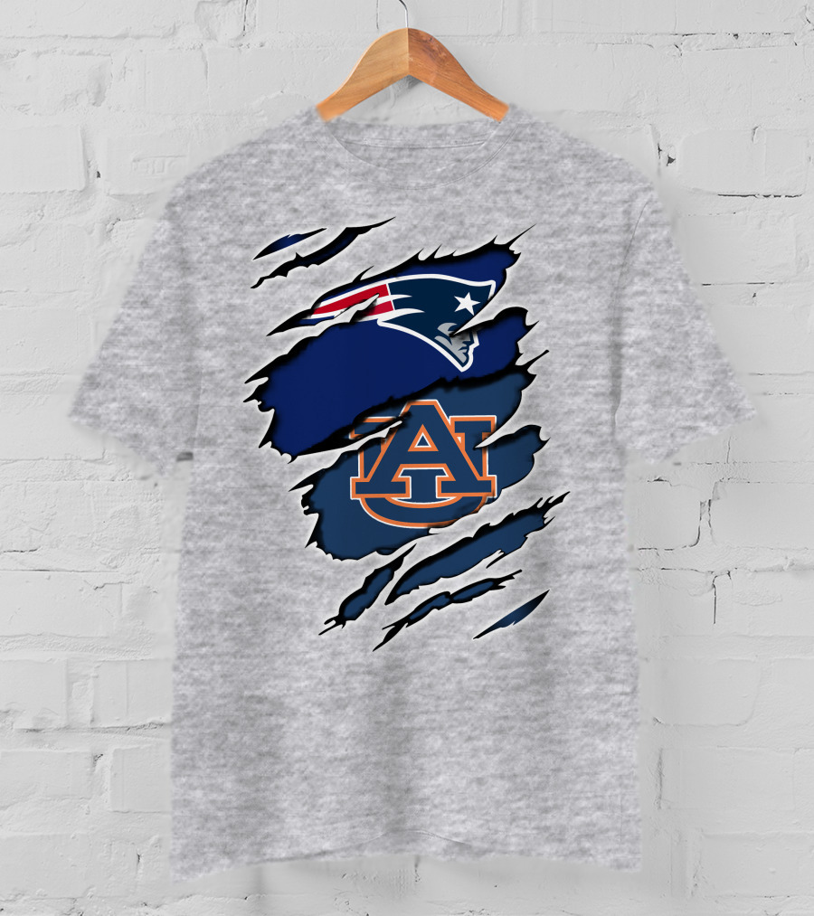 Patriots Auburn Tigers Logo Ripped T-Shirt