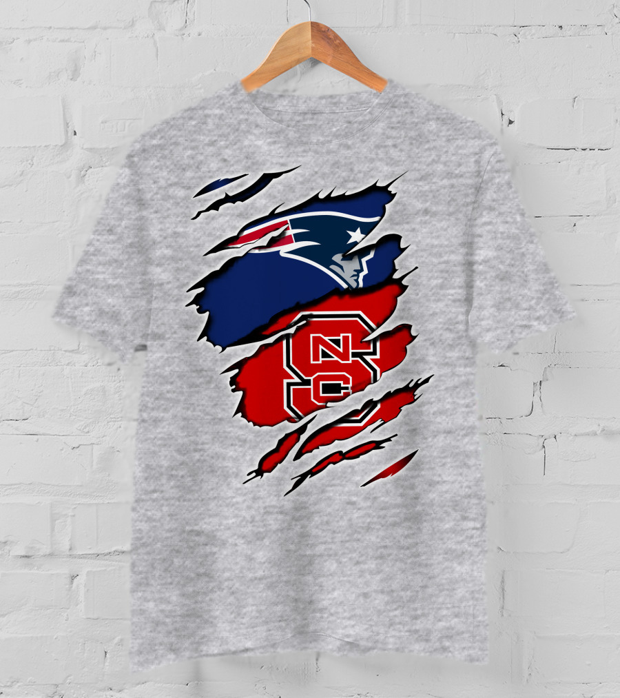 Patriots NC State Wolfpack Claw Logo Mashup T-Shirt