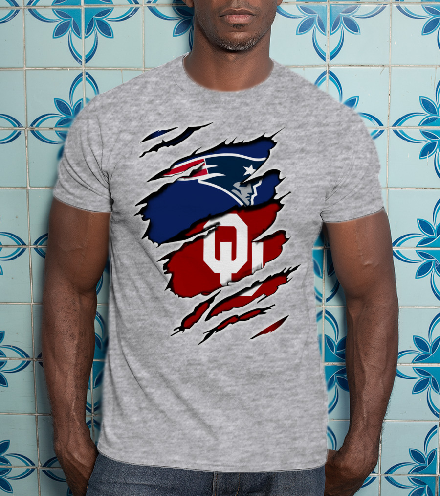 Patriots Sooners OU Logo Under Patriots Emblem T-Shirt