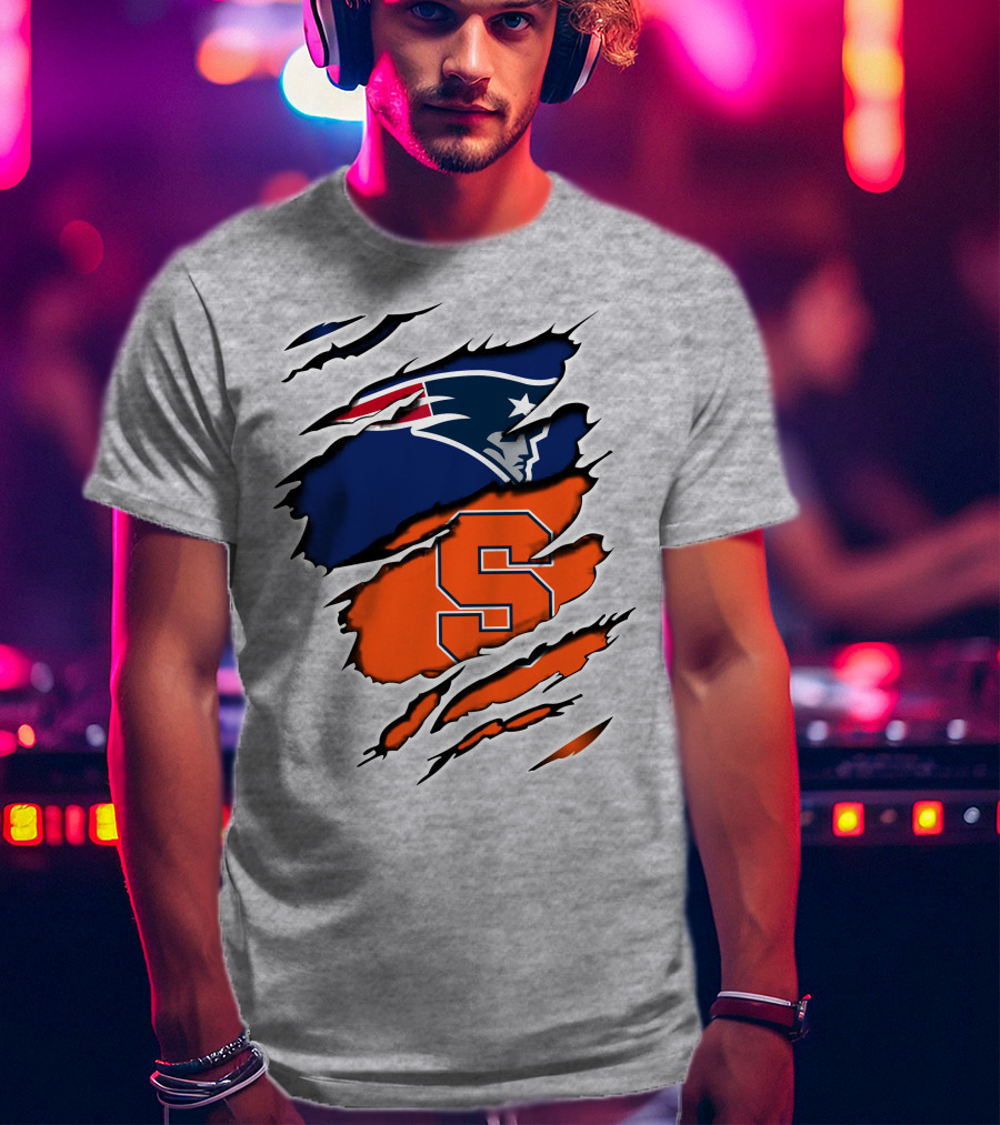 Patriots Syracuse S Logo Ripped Effect T-Shirt