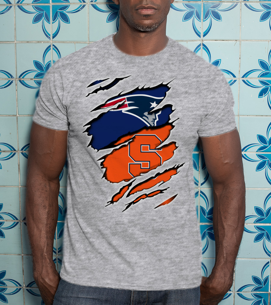 Patriots Syracuse S Logo Ripped Effect T-Shirt