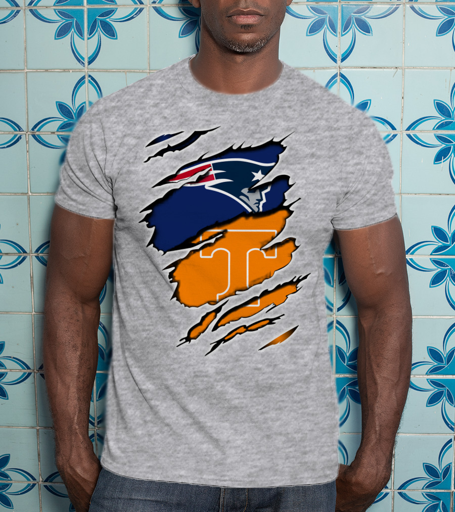 Patriots Tennessee Volunteers Dual Team Logo Combo T-Shirt