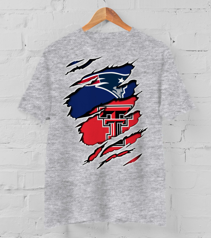 Patriots Texas Tech Dual Logo Fusion T-Shirt