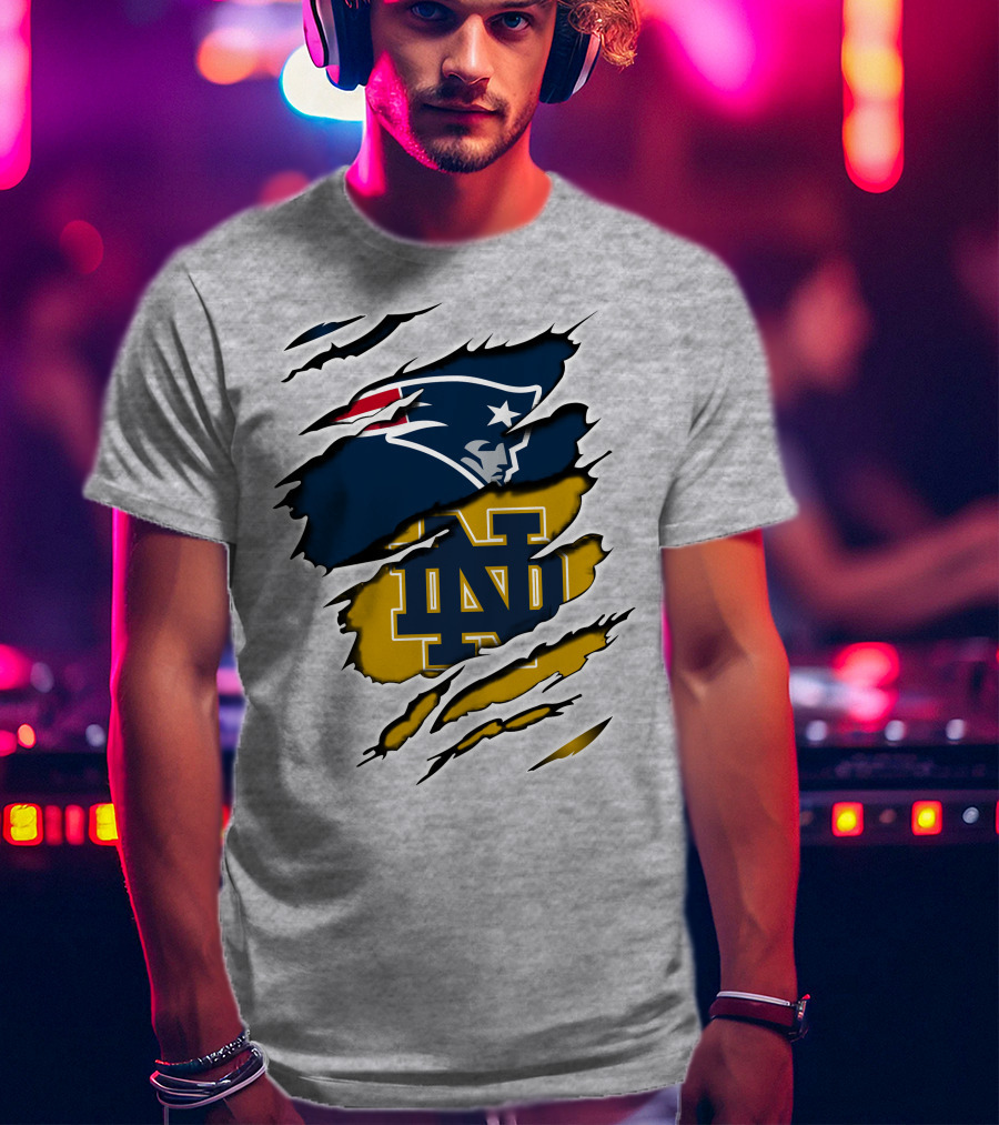 Patriots Notre Dame Logo Fusion T-Shirt