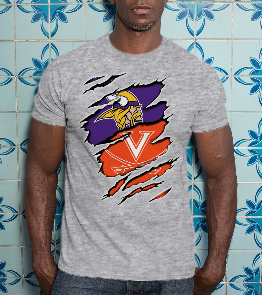 Minnesota Vikings Virginia Cavaliers Crossover T-Shirt
