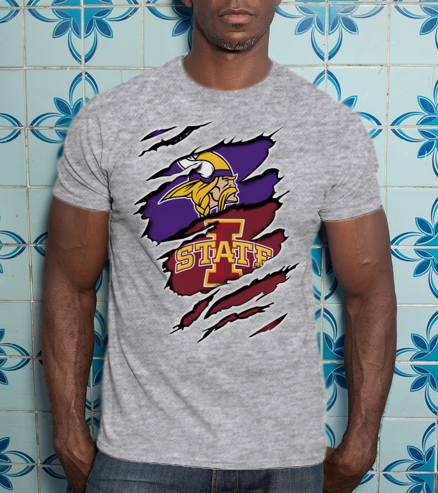 Minnesota Vikings And Iowa State Cyclones Fusion T-Shirt