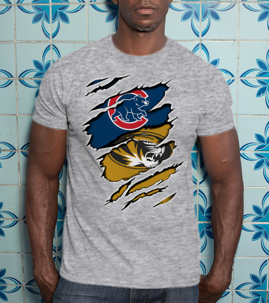 Cubs Missouri Mizzou Tigers Fan Mashup T-Shirt