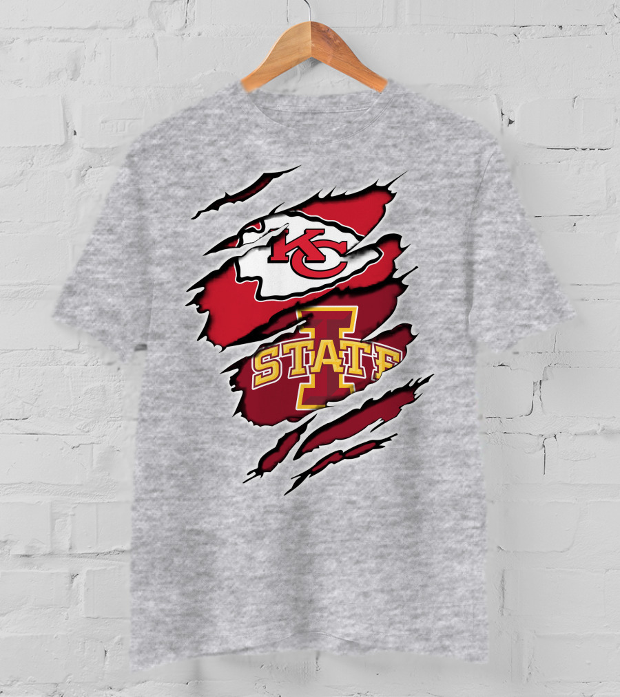 Chiefs Iowa State Kc Cyclones Logo Fusion Vintage Style T-Shirt