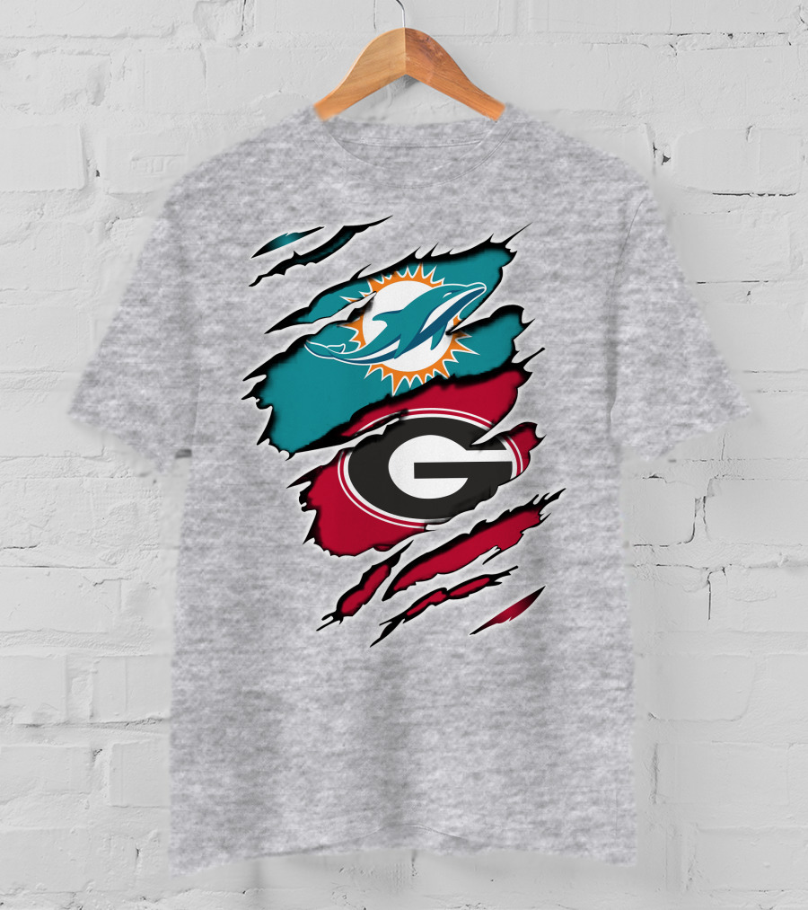 Miami Dolphins Georgia Bulldogs Fan T-Shirt