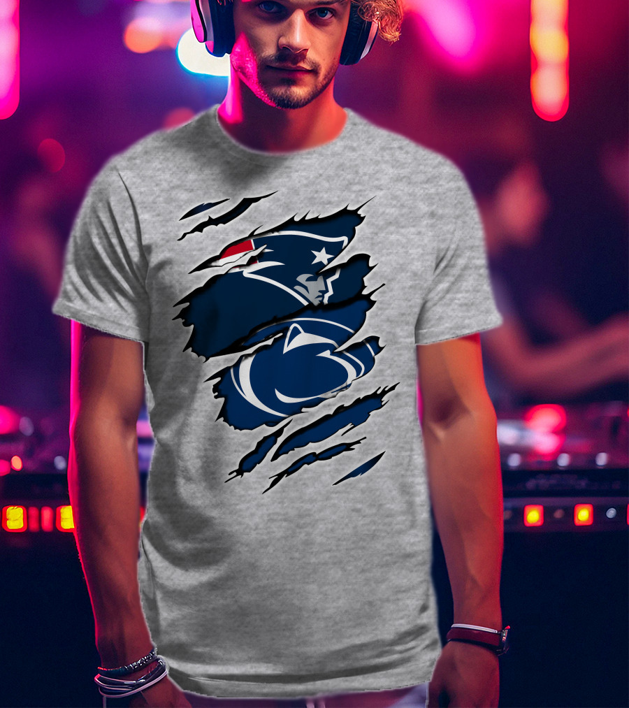 New England Patriots Penn State Nittany Lions Crossover Fan T-Shirt