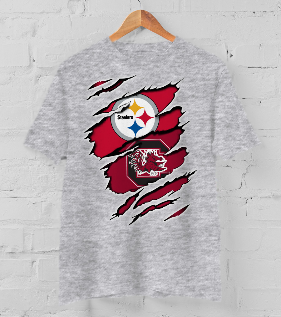 Steelers Gamecocks Ripped T-Shirt
