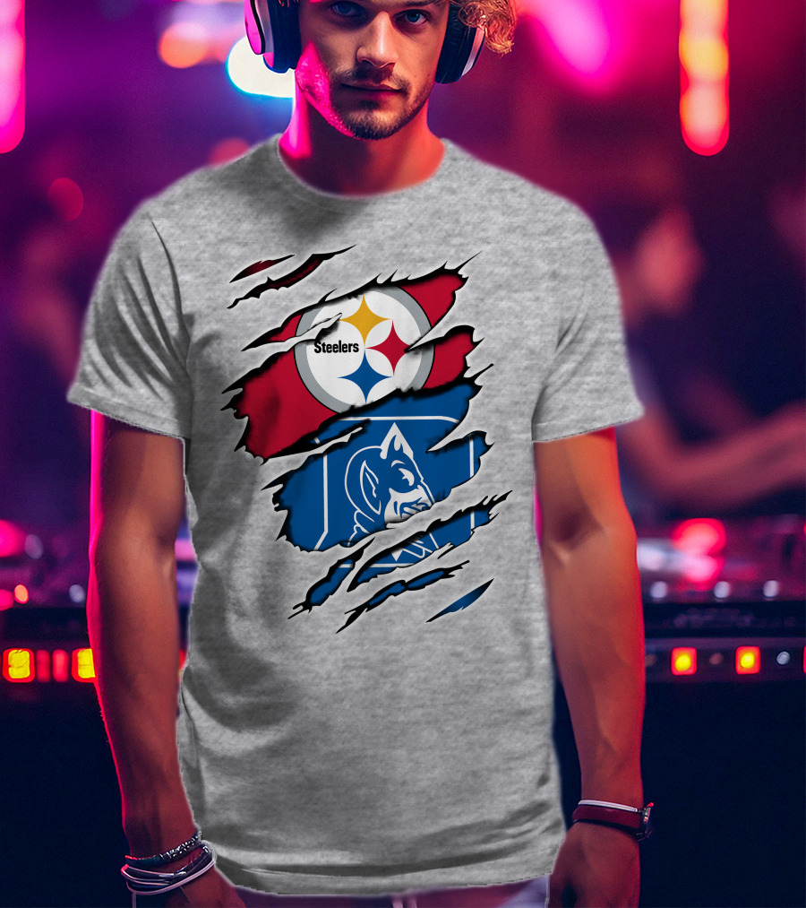 Steelers Duke Blue Devil Ripped Fusion T-Shirt