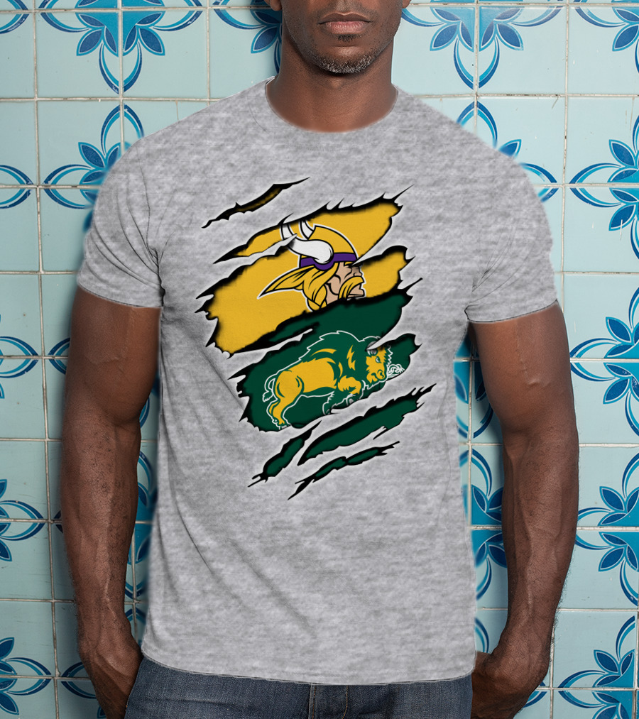 Minnesota Vikings North Dakota State Bison Claw Marks T-Shirt
