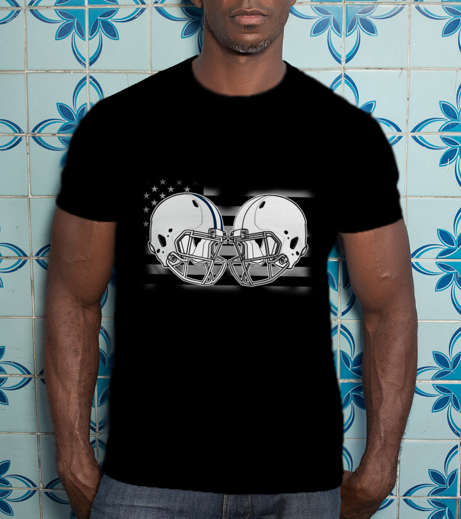 Cow Aggies Football Helmets American Flag T-Shirt