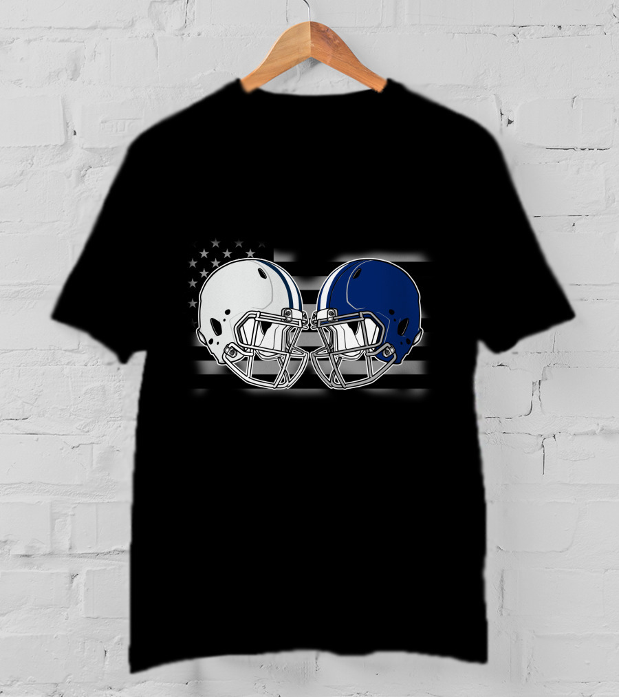 Cow Lions American Flag Football Helmets T-Shirt