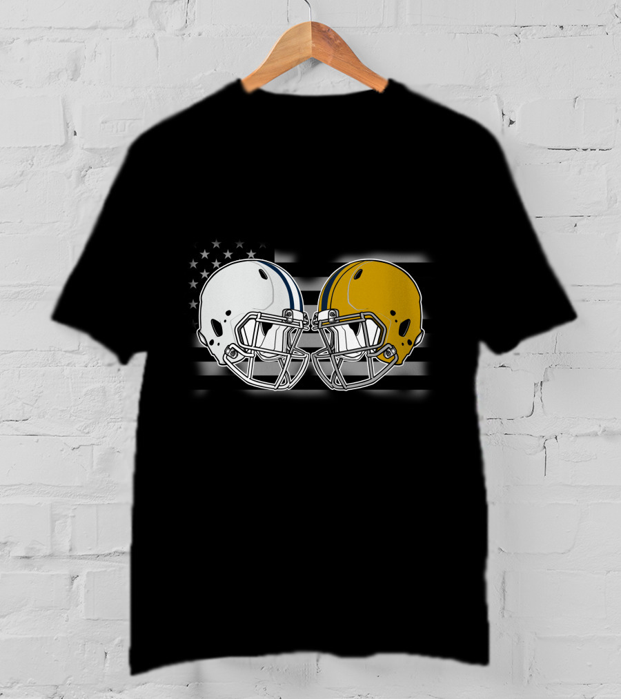 American Flag Football Helmets Cow Iris T-Shirt