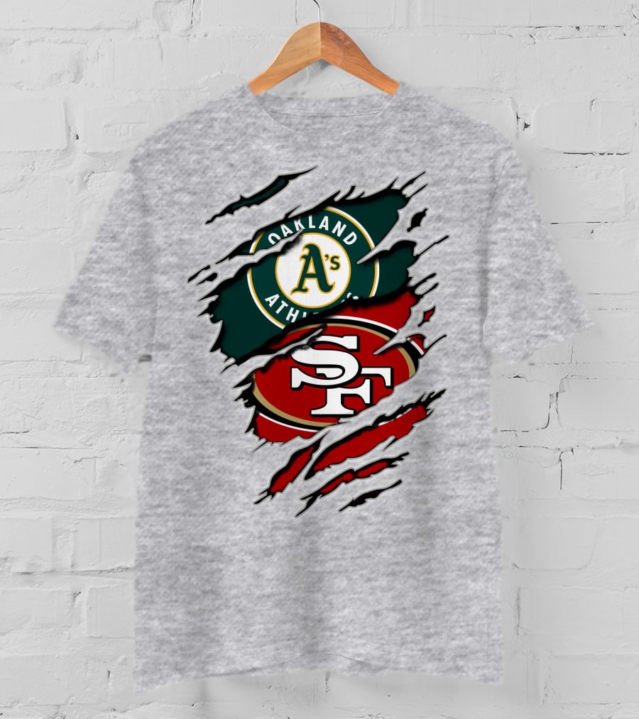 Oakland Athletics And San Francisco 49ers Logo Mashup T-Shirt