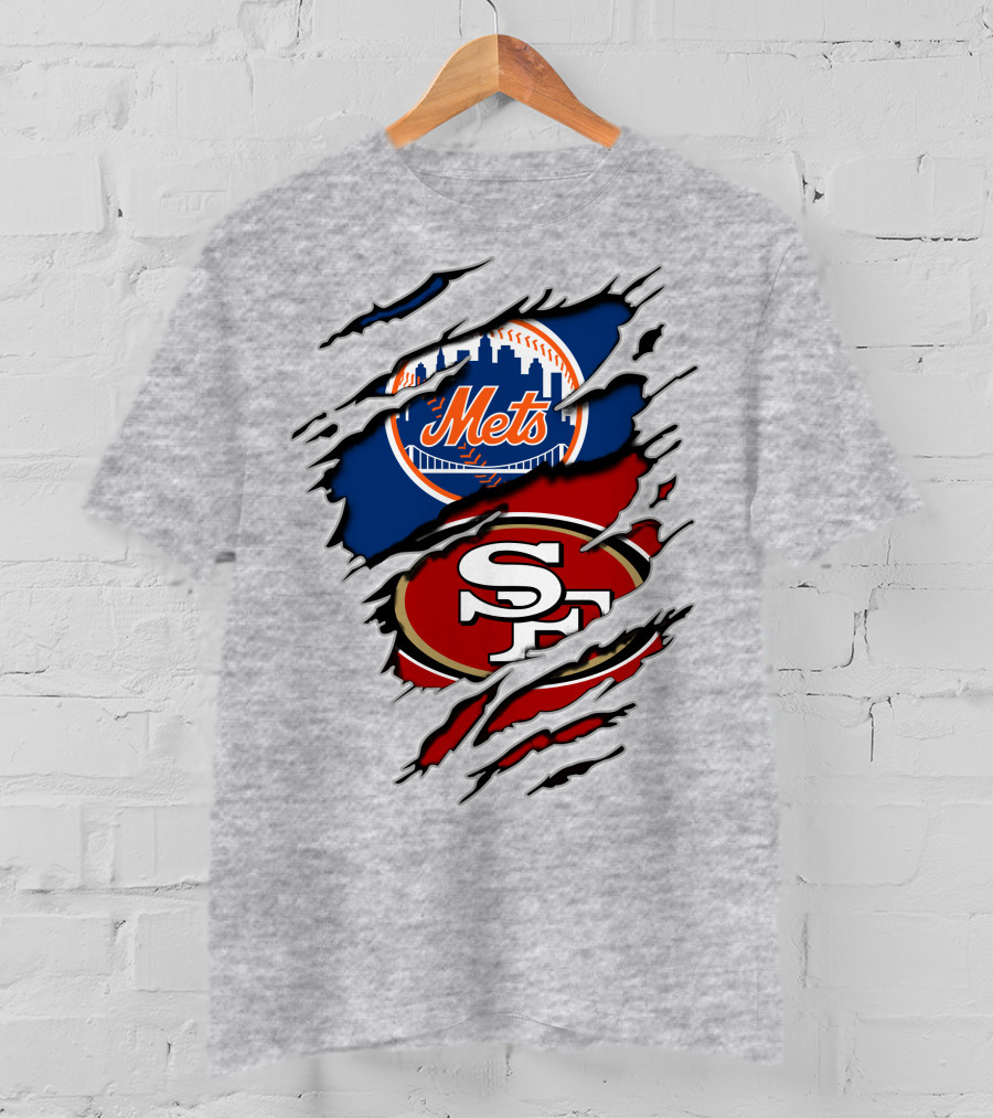 49ers Sf And Mets Skyline Logos Combo T-Shirt