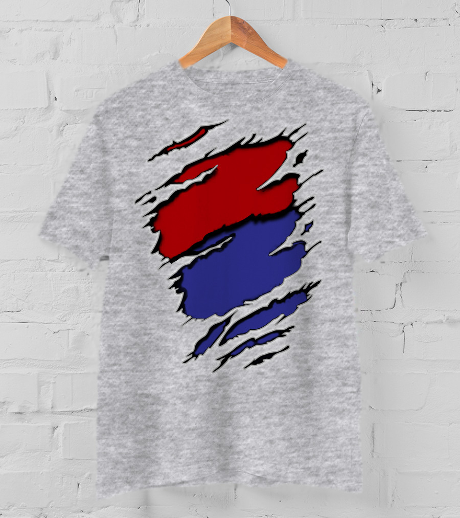 Batimore Washington Team Colors Red Blue Claw Marks T-Shirt