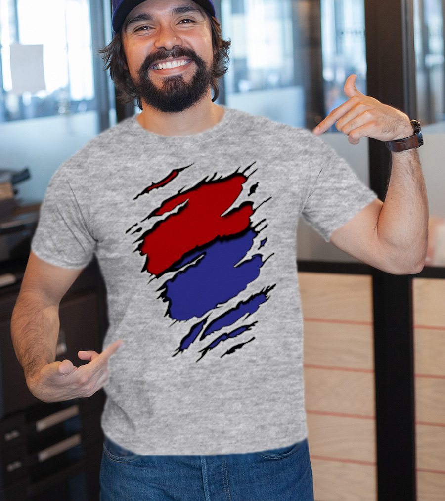 Batimore Washington Team Colors Red Blue Claw Marks T-Shirt