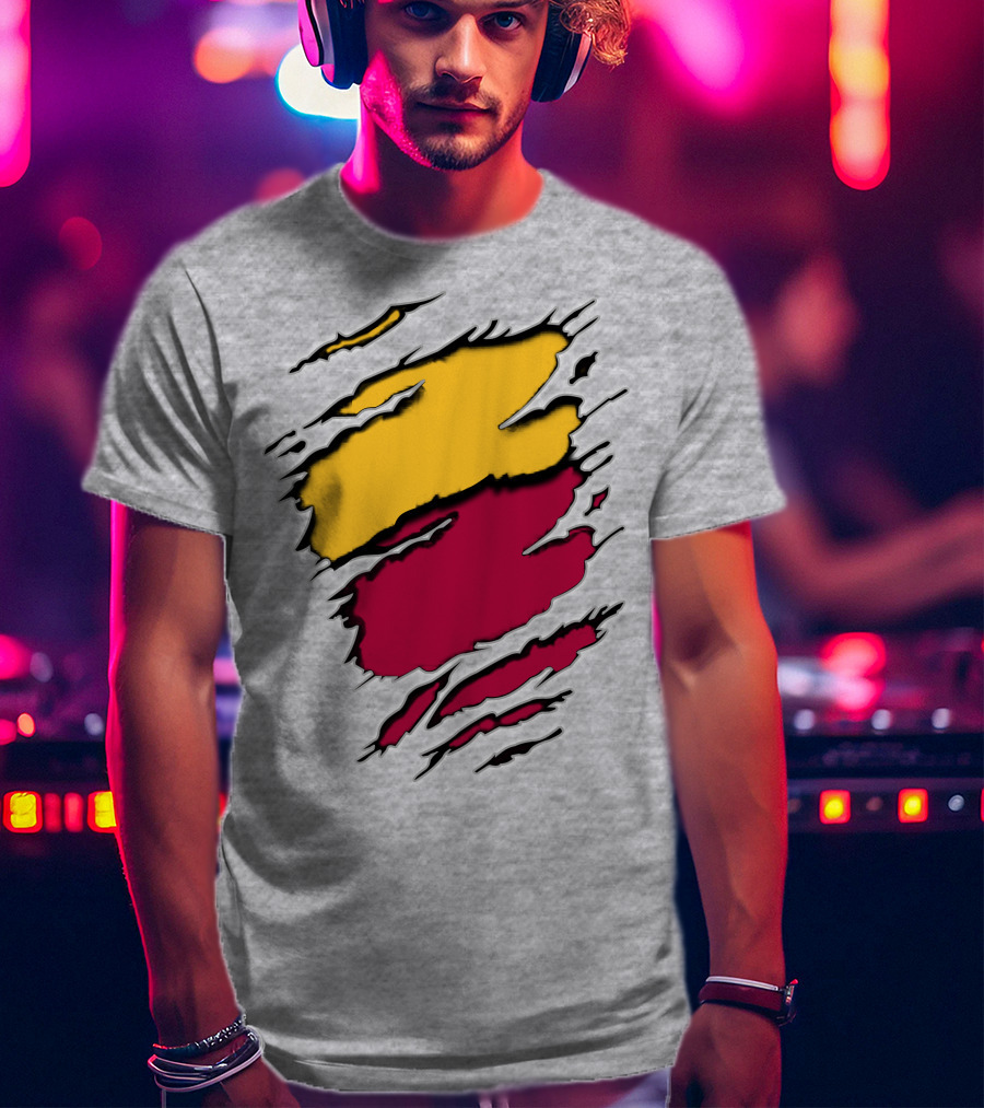 Cardinals Pirates Ripped Claw Marks Emblem Red Yellow Contrast T-Shirt