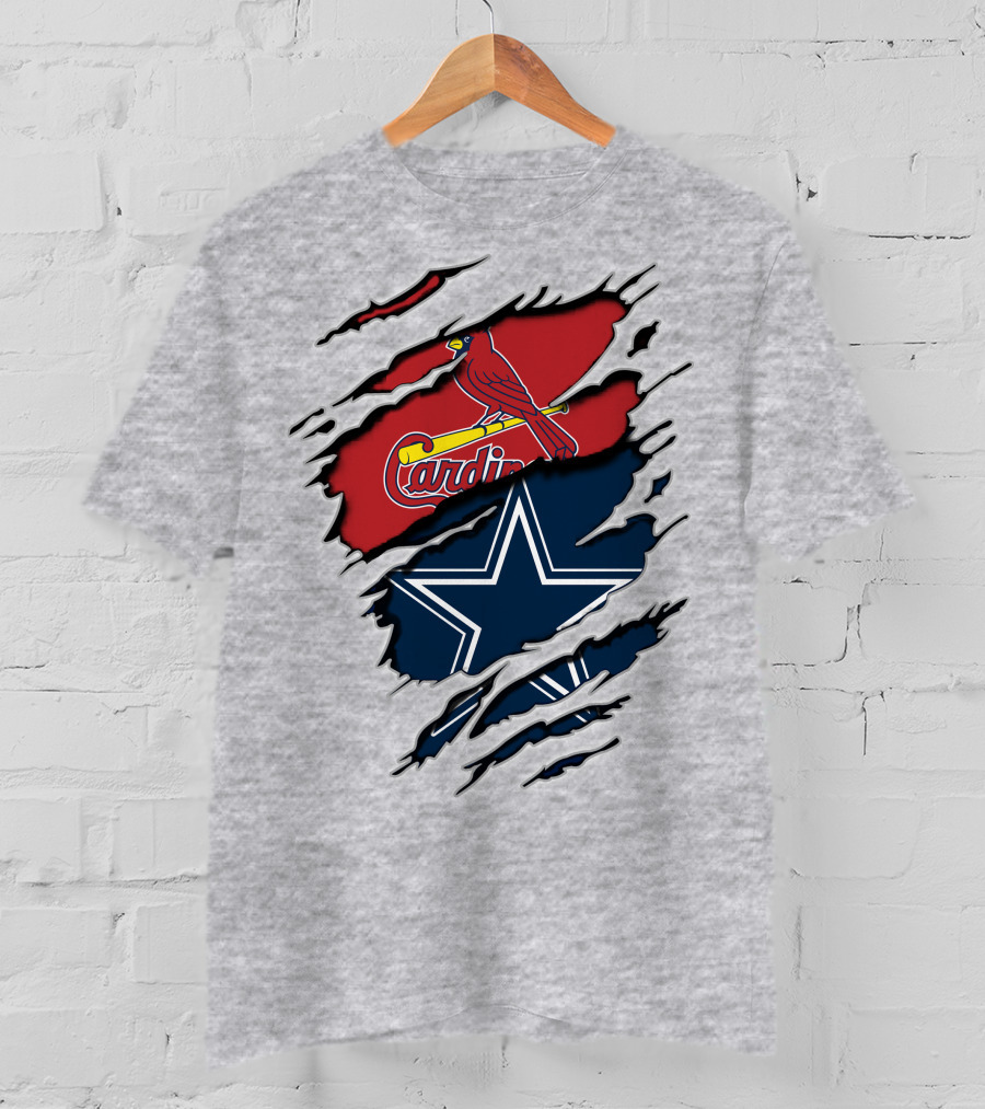 Cardinals Cowboys Logo Mashup T-Shirt