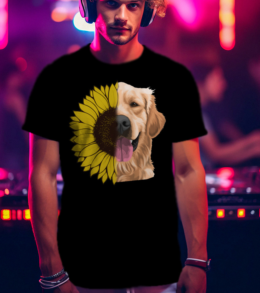 Golden Retriever Sunflower Fusion T-Shirt