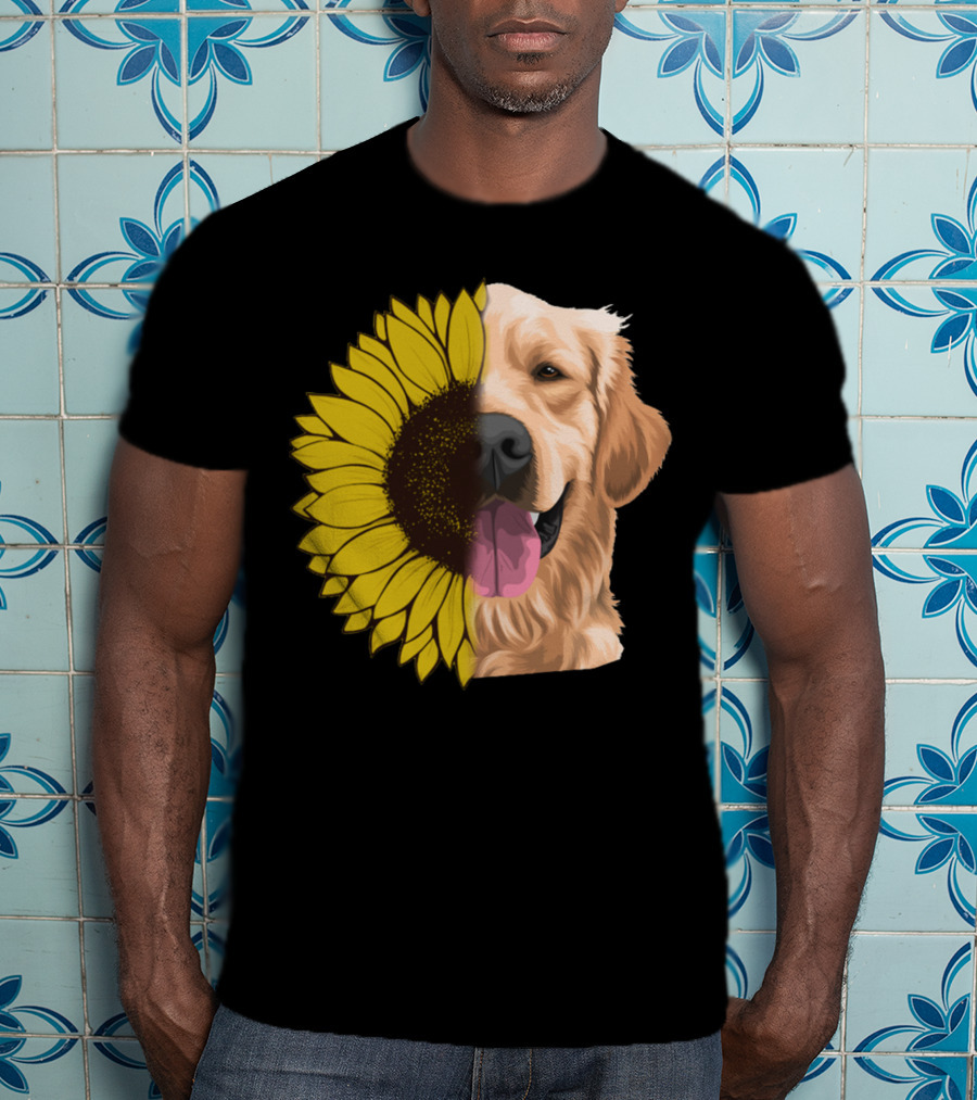 Golden Retriever Sunflower Fusion T-Shirt