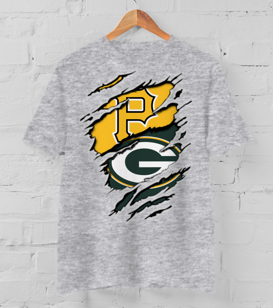 Pirates And Packers Dual Logo Mashup T-Shirt