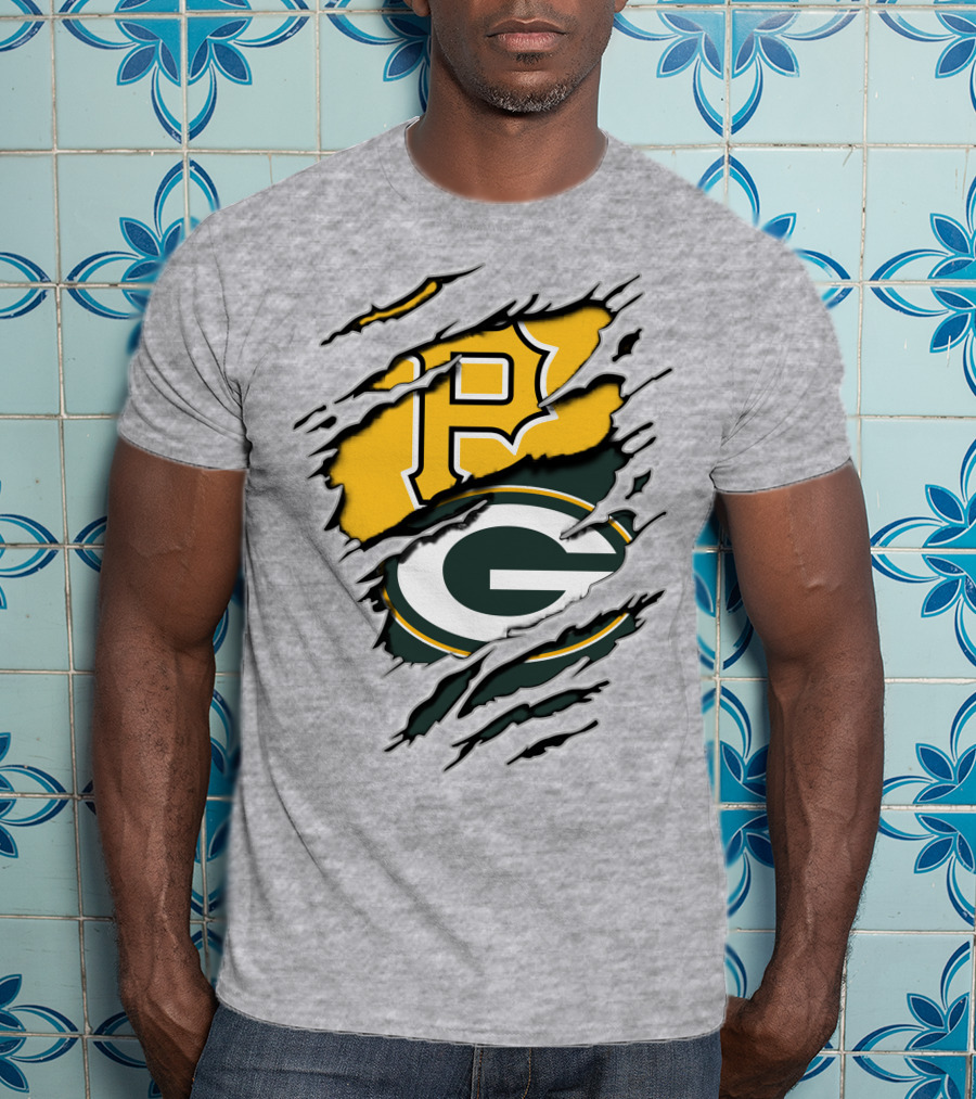 Pirates And Packers Dual Logo Mashup T-Shirt
