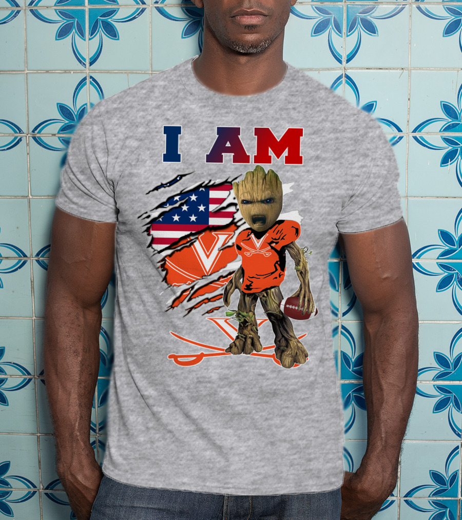 I Am American Football Cavaliers Virginia Groot T-Shirt