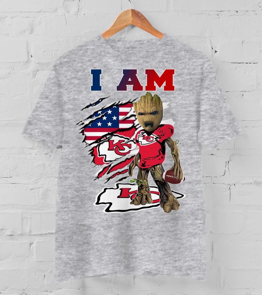 I Am Chiefs Groot Kc Chiefs Football Flag T-Shirt